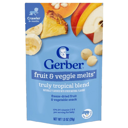 Gerber Snacks For Baby, Fruit and Veggie Melts For Crawler - Truly Tropical Blend