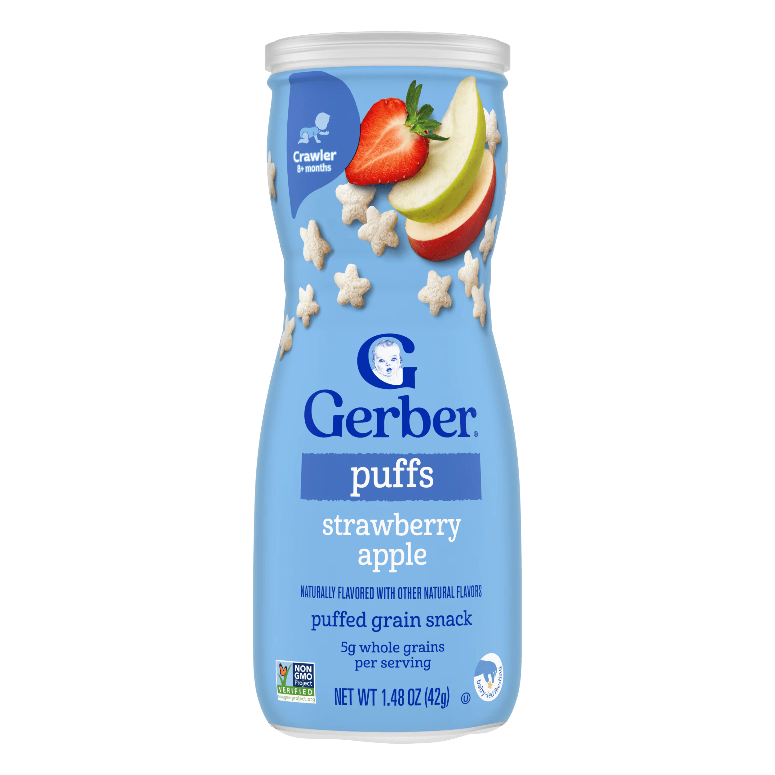 Gerber Puffs Strawberry Apple 42g, 8+ months