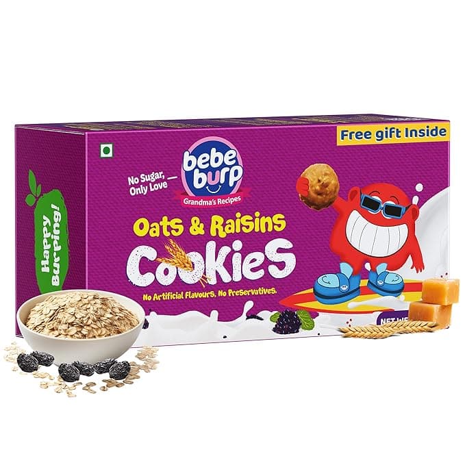 Bebe Brup Oats & Raisins Cookies - 75 Gm