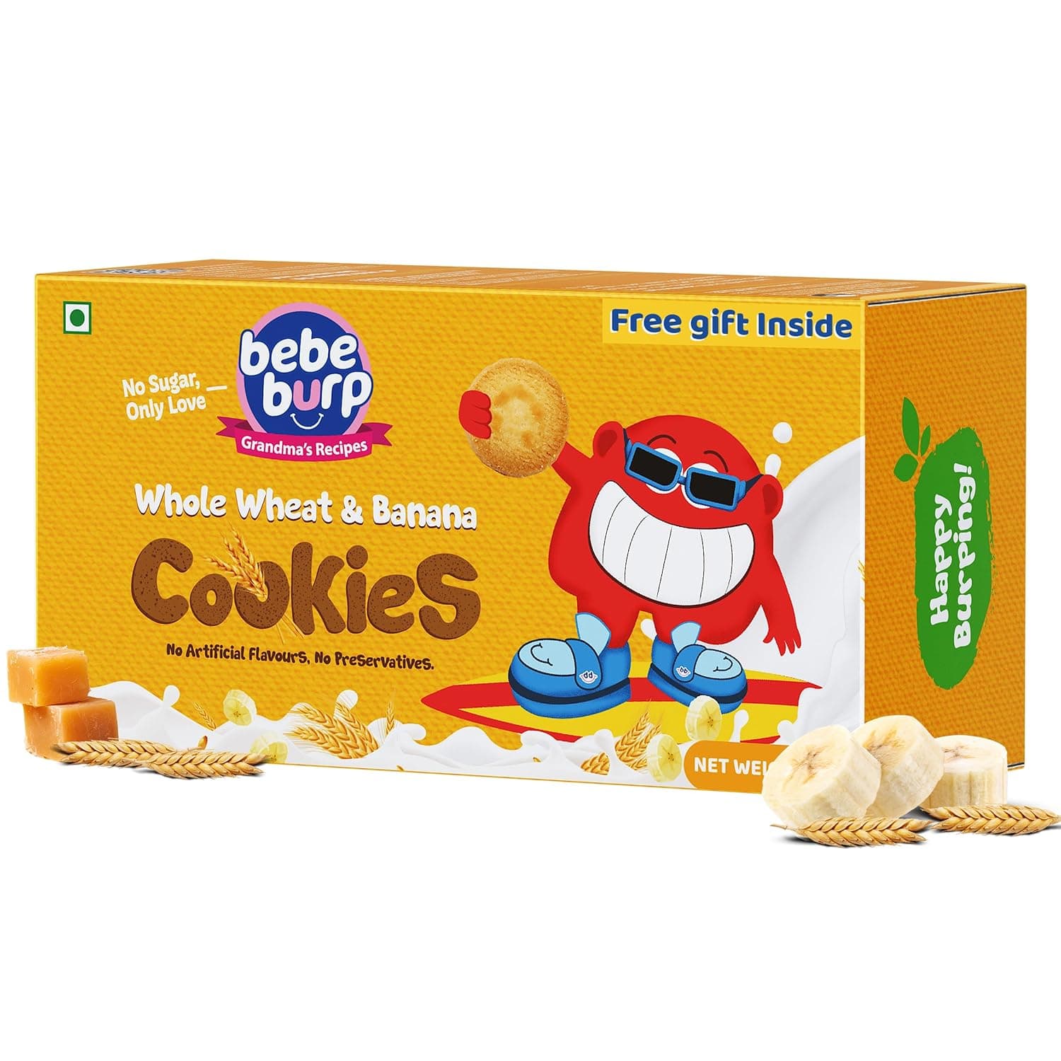 Bebe Brup Whole Wheat & Banana Cookies - 75 Gm