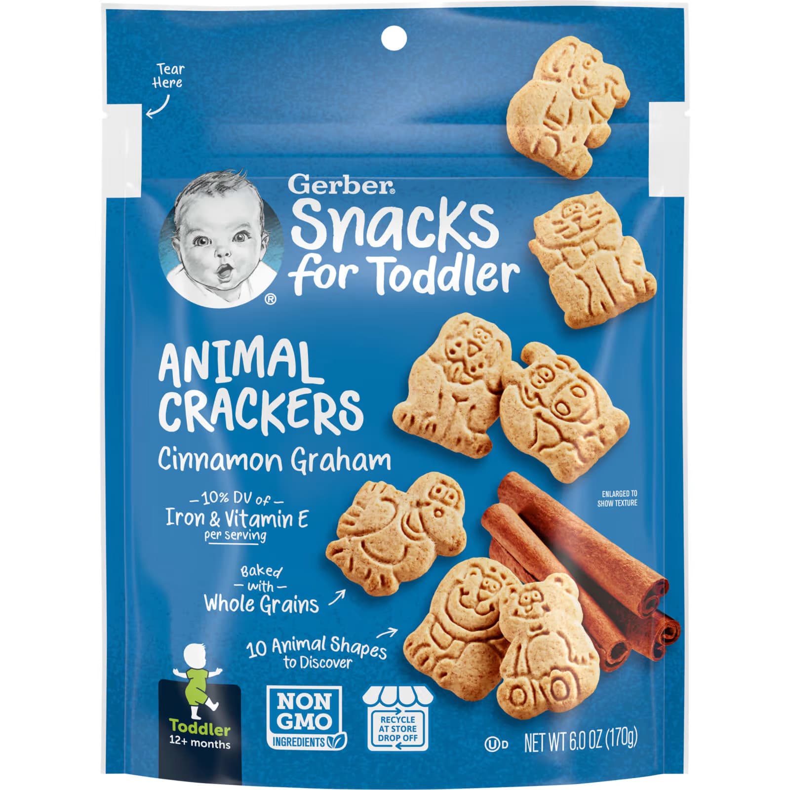 GERBER ANIMAL CRACKERS CINNAMON GRAHAM 170G
