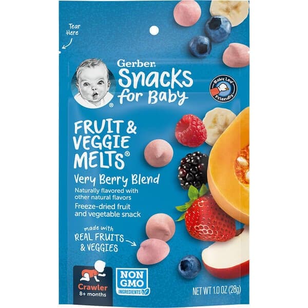 GERBER FRUIT VEGGIE MELTS VERY BERRY BLEND 28G