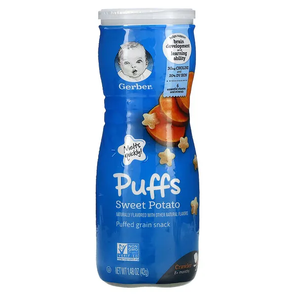 Gerber, Grain & Grow, Puffs Sweet Potato, 8+ Months - 1.48 oz (42 g)