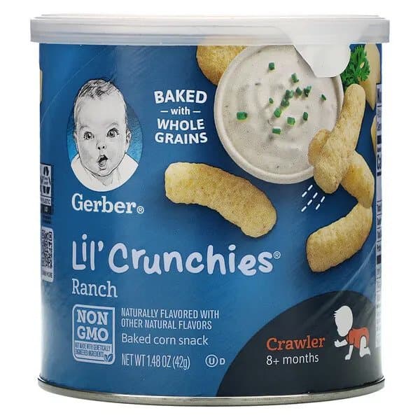 Gerber Lil' Crunchies Baked Corn Snack Ranch, 8+ Months,1.48 oz (42 g)