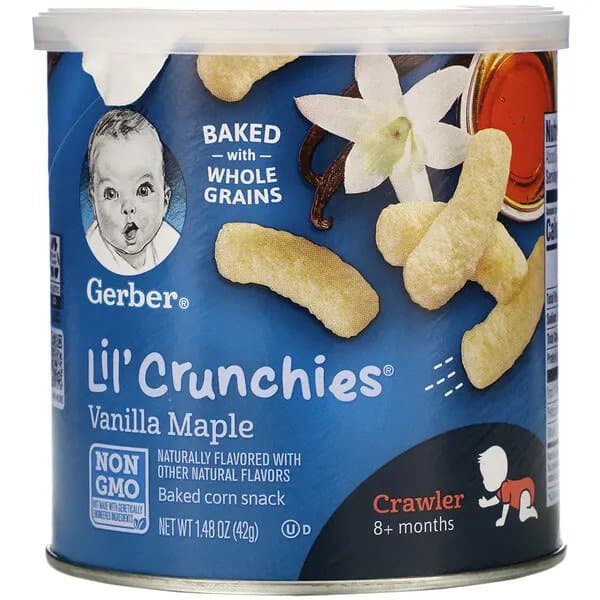 Gerber Lil' Crunchies, Baked Corn Snack Vanilla Maple, 8+ Months,1.48 oz (42 g)