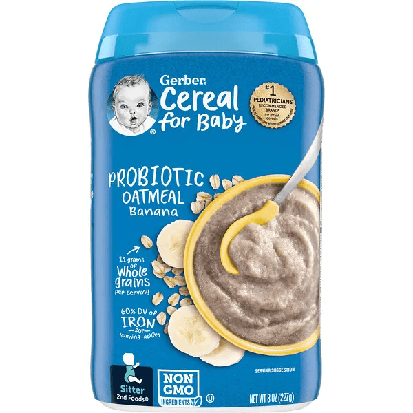Gerber Probiotic Oatmeal Cereal, Banana, 8 Oz (227 G)