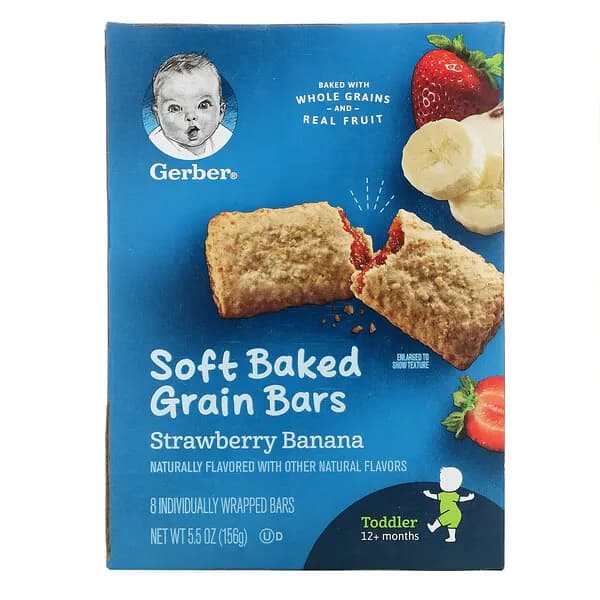 GERBER SOFT BAKED GRAIN BARS STRAWBERRY BANANA 156G
