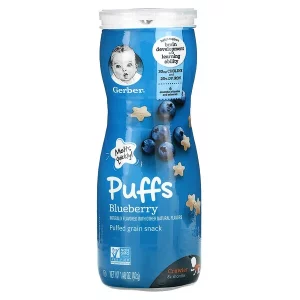Gerber, Puffs, Puffed Grain Snack, 8+ Months, Blueberry, 1.48 oz (42 g)