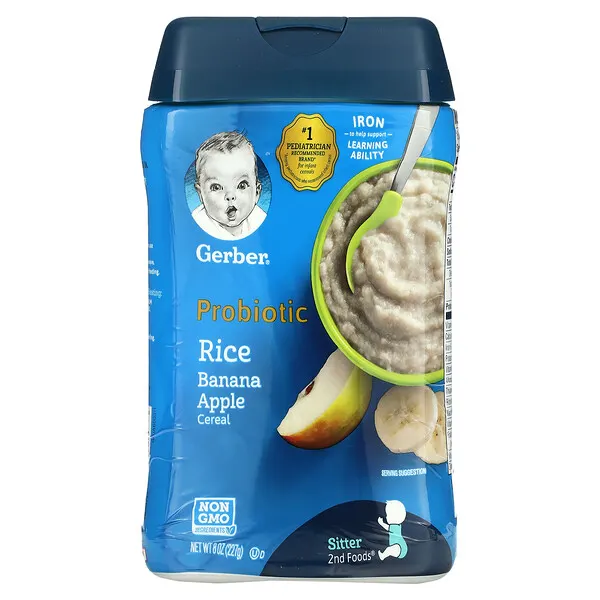 Gerber, Probiotic Rice Cereal, Banana Apple, 8 oz (227 g)