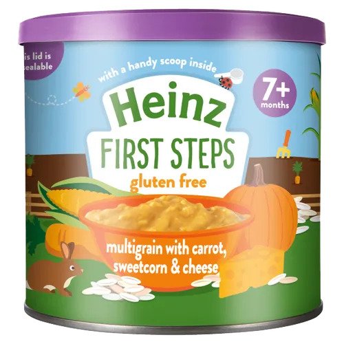 Heinz 7+ Months First Steps Multigrain with Carrot, Sweetcorn & Cheese 200g