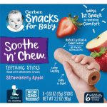 Gerber Snacks for Baby Strawberry Apple Teething Sticks, 3.2 oz Boxes (6 Pack)
