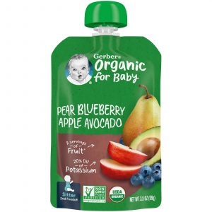 Gerber Organic for Baby, 2nd Foods, Pear, Blueberry, Apple