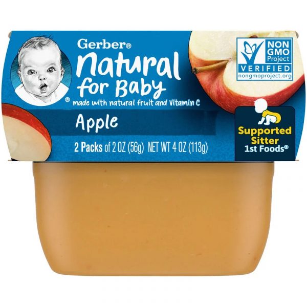 Gerber, Natural for Baby, 1st Foods, Apple, 2 Pack, 2 oz (56 g) Each