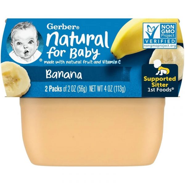Gerber, Natural for Baby, 1st Foods, Banana, 2 Pack, 2 oz (56 g) Each