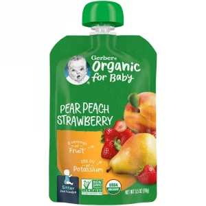 Gerber, Organic for Baby, 2nd Foods, Pear Peach Strawberry, 3.5 oz (99 g)