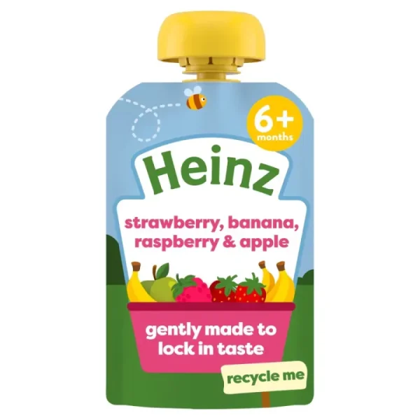 Heinz Strawberry, Banana, Raspberry & Apple Baby Food Fruit Puree Pouch 100g