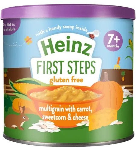 Heinz 7+ Months First Steps Multigrain with Carrot, Sweetcorn & Cheese 200g