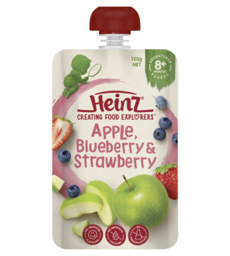 Heinz Apple, Blueberry & Strawberry Baby Food Pouch 8+ months 120g